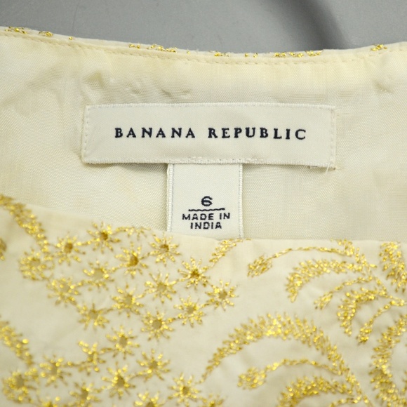 Banana Republic Gold & Ivory Strapless Dress NYE! - Picture 7 of 8